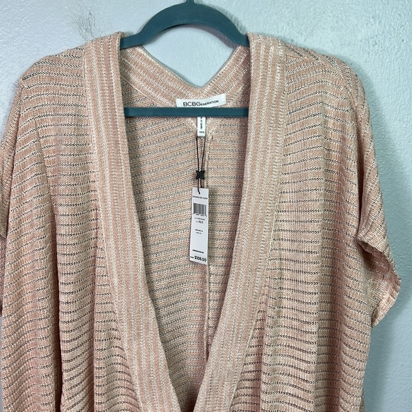 NWT BCBGeneration Rose Smoke Open Front Blanket Knit Sleeveless Cover-Up XS - Picture 4 of 12